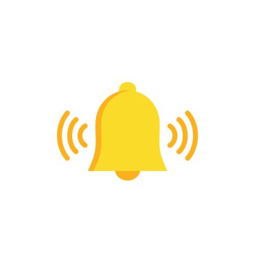 uyarı çanı simgesi seti beyaz arkaplanda izole edildi. Sosyal medya anımsatıcı için yeni uyarı ile sarı zil çal.