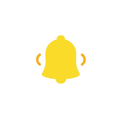 uyarı çanı simgesi seti beyaz arkaplanda izole edildi. Sosyal medya anımsatıcı için yeni uyarı ile sarı zil çal.