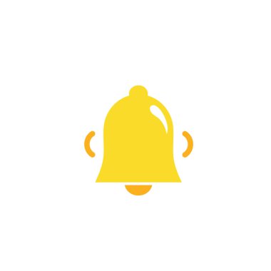 uyarı çanı simgesi seti beyaz arkaplanda izole edildi. Sosyal medya anımsatıcı için yeni uyarı ile sarı zil çal.