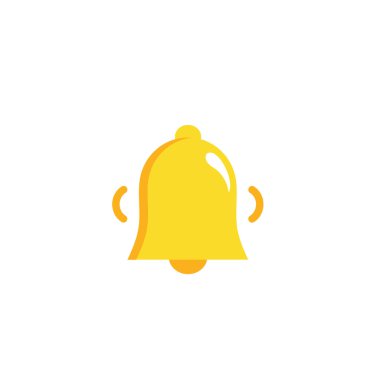 uyarı çanı simgesi seti beyaz arkaplanda izole edildi. Sosyal medya anımsatıcı için yeni uyarı ile sarı zil çal.