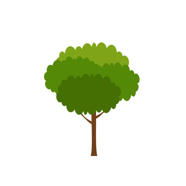 Árbol Verde Una Variedad Formas Fondo Blanco Conjunto Varios Conjuntos — Vector de stock