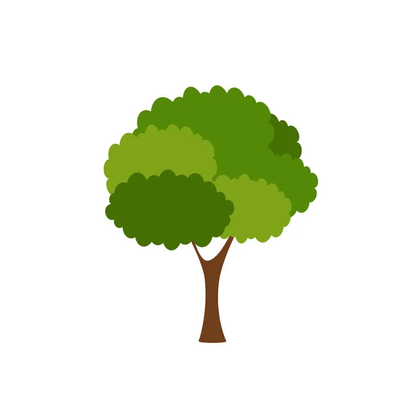 Árbol Verde Una Variedad Formas Fondo Blanco Conjunto Varios Conjuntos — Vector de stock