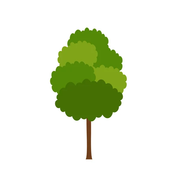 Árbol Verde Una Variedad Formas Fondo Blanco Conjunto Varios Conjuntos — Vector de stock