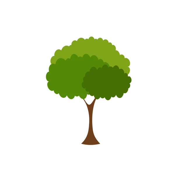 Albero Verde Una Varietà Forme Sullo Sfondo Bianco Set Vari — Vettoriale Stock