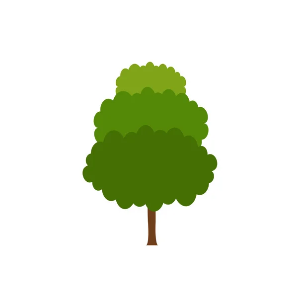 Πράσινο Δέντρο Μια Ποικιλία Από Μορφές Στο Λευκό Φόντο Σετ — Διανυσματικό Αρχείο