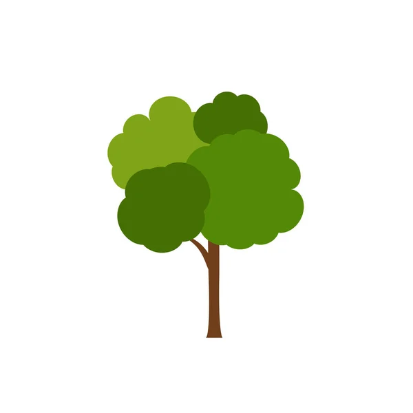 Árvore Verde Uma Variedade Formas Fundo Branco Conjunto Vários Conjuntos — Vetor de Stock