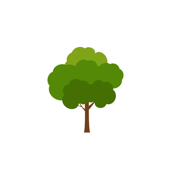 Árvore Verde Uma Variedade Formas Fundo Branco Conjunto Vários Conjuntos — Vetor de Stock