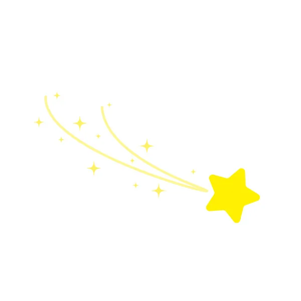 Estrella Noche Estrellada Estrella Que Cae Fuegos Artificiales Brillo Brillo — Vector de stock