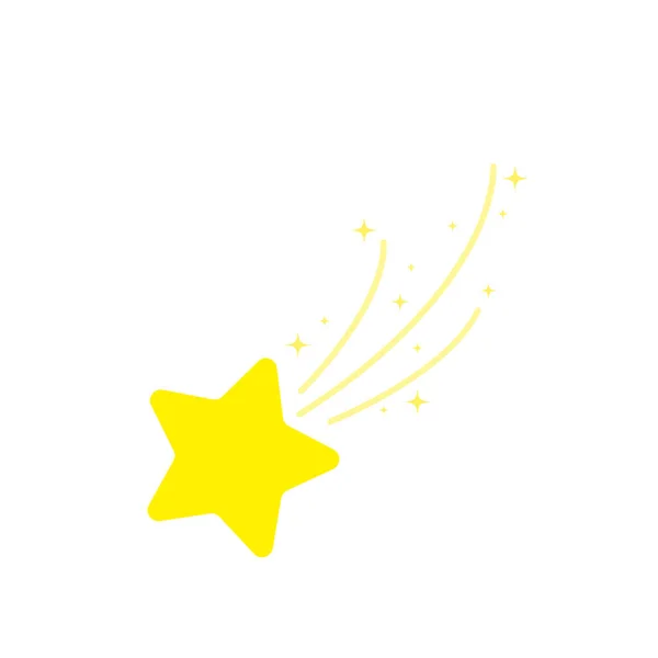 Estrella Noche Estrellada Estrella Que Cae Fuegos Artificiales Brillo Brillo — Vector de stock