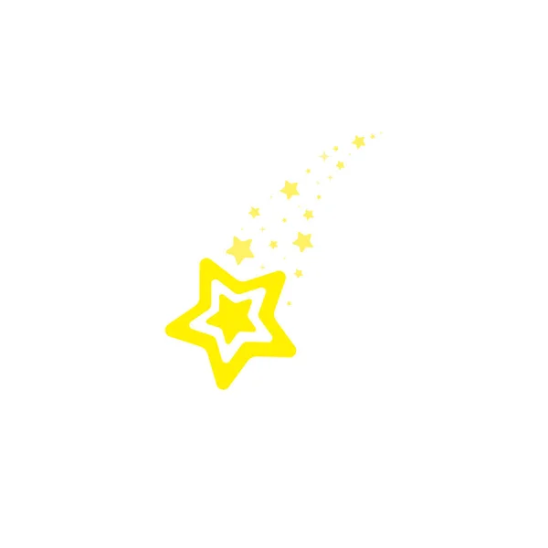 Estrella Noche Estrellada Estrella Que Cae Fuegos Artificiales Brillo Brillo — Vector de stock