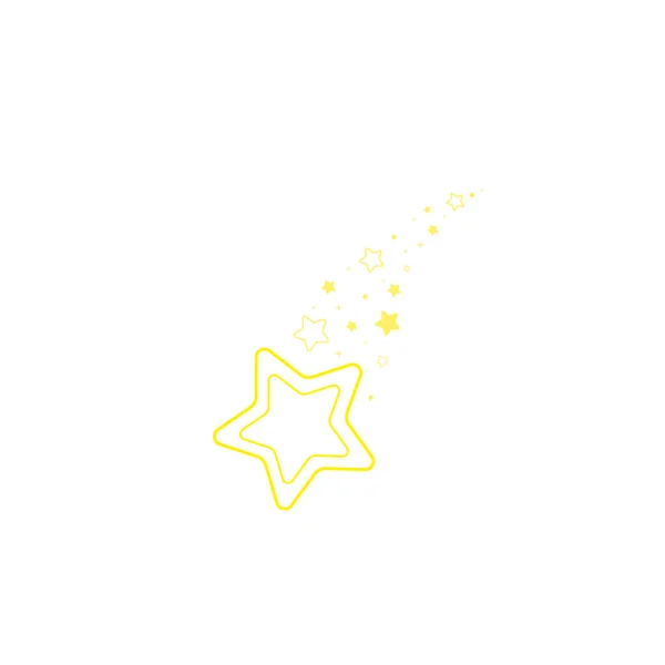 Estrella Noche Estrellada Estrella Que Cae Fuegos Artificiales Brillo Brillo — Vector de stock