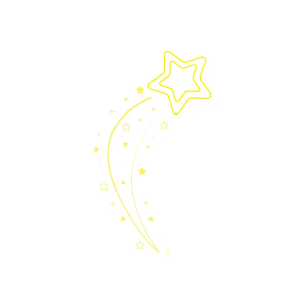 Estrella Noche Estrellada Estrella Que Cae Fuegos Artificiales Brillo Brillo — Vector de stock