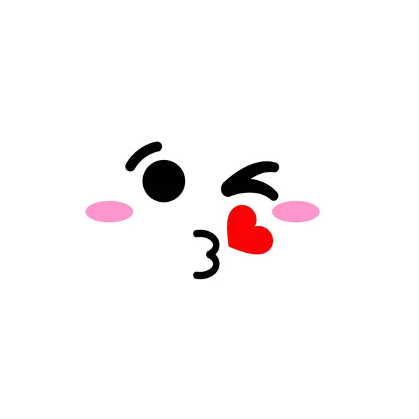 Emoji Emoticon Amor Beso Feliz Sonrisa Brillante Satisfecho Alegre Riendo — Vector de stock