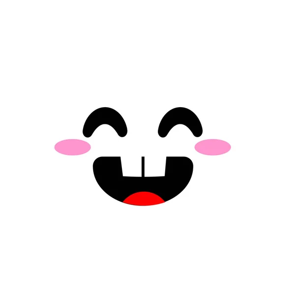 Emoji Emoticon Amor Beso Feliz Sonrisa Brillante Satisfecho Alegre Riendo — Vector de stock