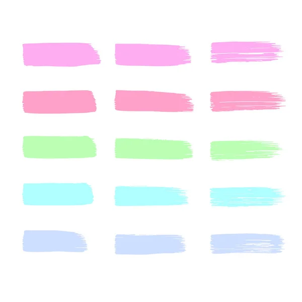 Set Brushes Isolated White Background Collection Brush Strokes Watercolor Designs — Stock Vector