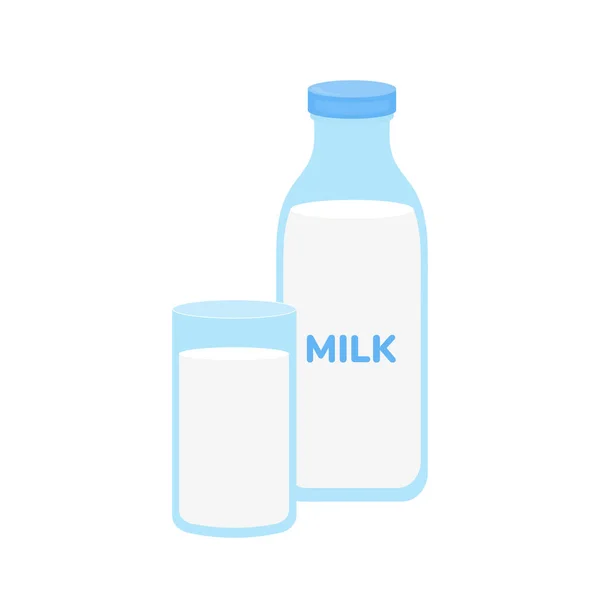 Milchverpackung Milchglas Auf Weißem Hintergrund Milchprodukte Ikone Vektor Illustration Cartoon — Stockvektor