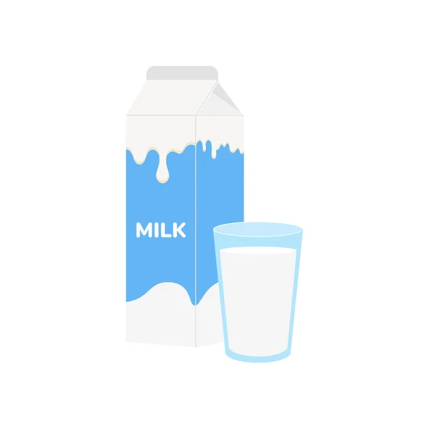 Milk Packing Glass Milk White Dairy Products Background Icon Vector — Stock Vector