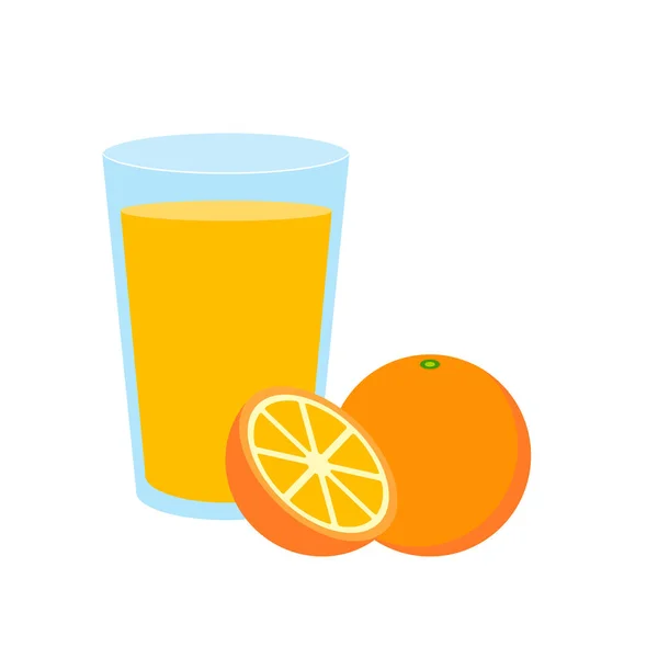 Orangenfruchtgetränk Glas Orangensmoothie Orangenmilch Orangensaft Vektorillustration — Stockvektor