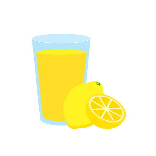Zitronenfruchtgetränk Glas Zitronen Smoothie Limettenmilch Limonade Vektorillustration — Stockvektor