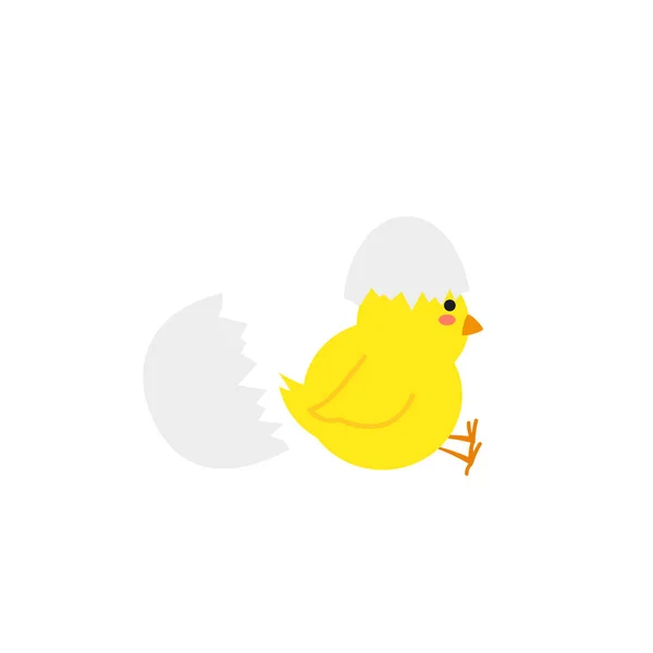 Piccolo Uccello Nascente Dall Uovo Guscio Incrinato Nel Nido Delle — Vettoriale Stock