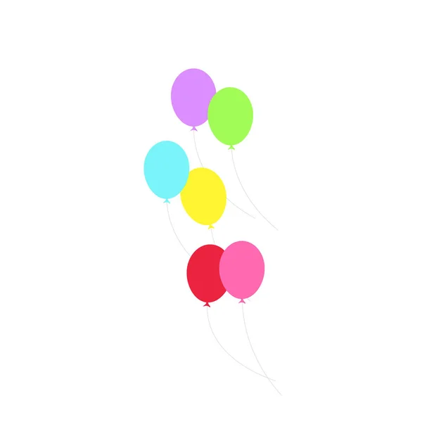 Herzlichen Glückwunsch Zum Geburtstag Geburtstagsparty Viele Bunte Luftballons Flache Vektorillustration — Stockvektor