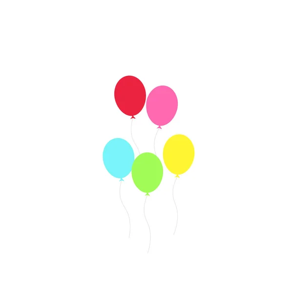 Boldog Születésnapot Születésnapot Party Sok Színes Lufi Lapos Vektor Illusztráció — Stock Vector