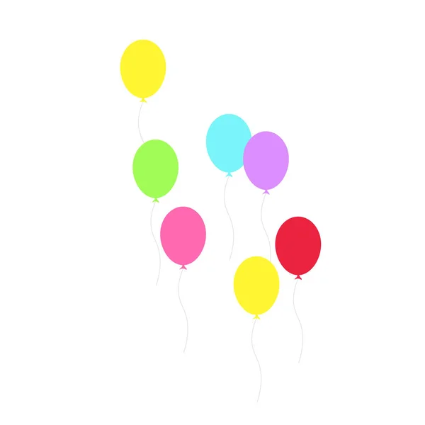 Feliz Fiesta Cumpleaños Fiesta Cumpleaños Muchos Globos Colores Ilustración Vectores — Vector de stock