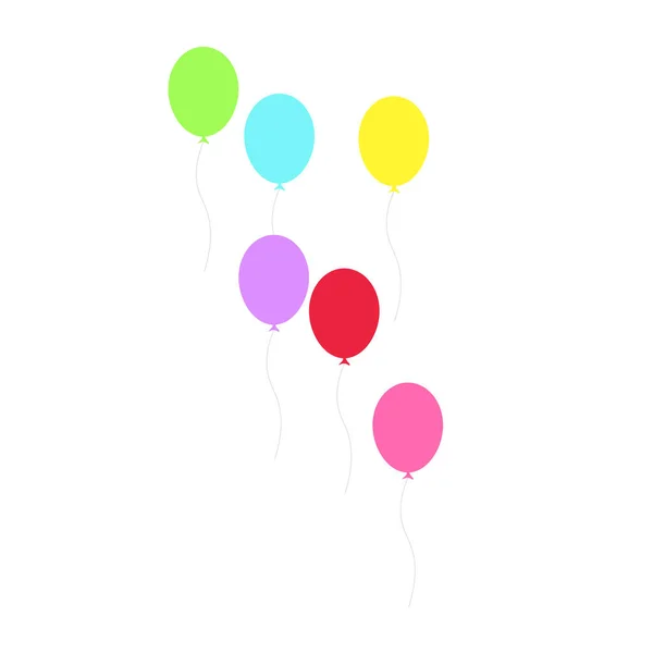 Boldog Születésnapot Születésnapot Party Sok Színes Lufi Lapos Vektor Illusztráció — Stock Vector