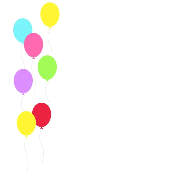 Feliz Fiesta Cumpleaños Fiesta Cumpleaños Muchos Globos Colores Ilustración Vectores — Archivo Imágenes Vectoriales