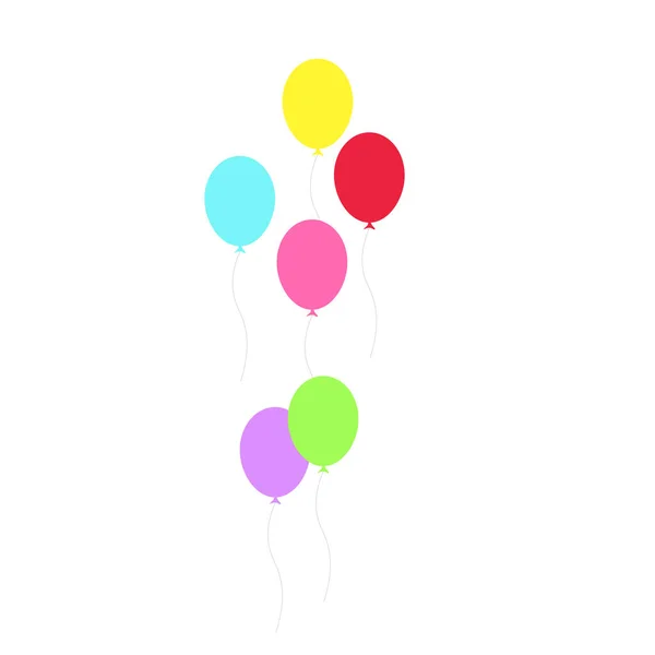 Feliz Fiesta Cumpleaños Fiesta Cumpleaños Muchos Globos Colores Ilustración Vectores — Archivo Imágenes Vectoriales