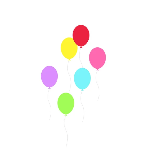 Feliz Festa Aniversário Festa Aniversário Muitos Balões Coloridos Ilustração Vetorial —  Vetores de Stock