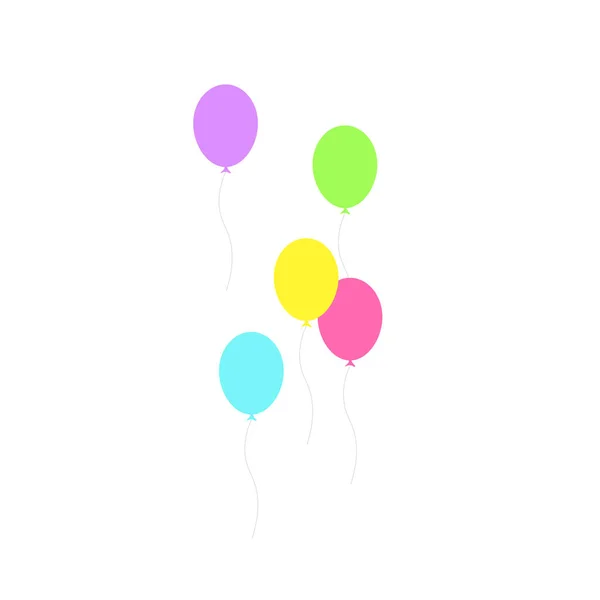 Feliz Festa Aniversário Festa Aniversário Muitos Balões Coloridos Ilustração Vetorial — Vetor de Stock