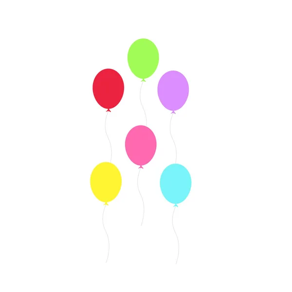 Днем Народження Вечірка День Народження Безліч Різнокольорових Кульок Плоска Векторна — стоковий вектор