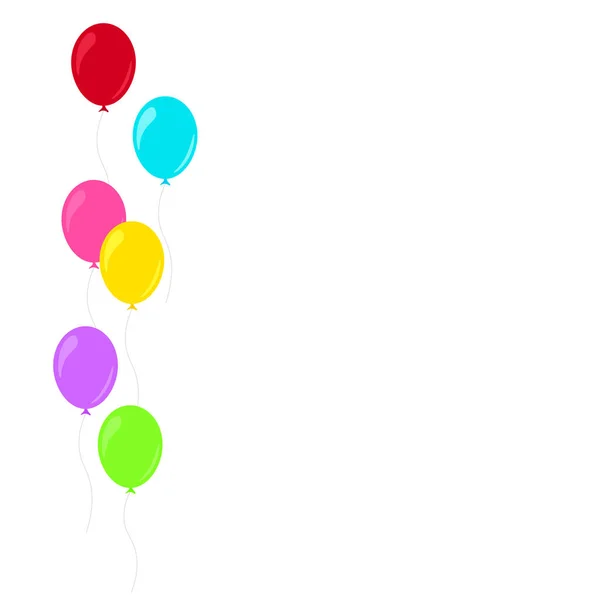 Joyeux Anniversaire Fête Anniversaire Nombreux Ballons Colorés Illustration Vectorielle Plate — Image vectorielle