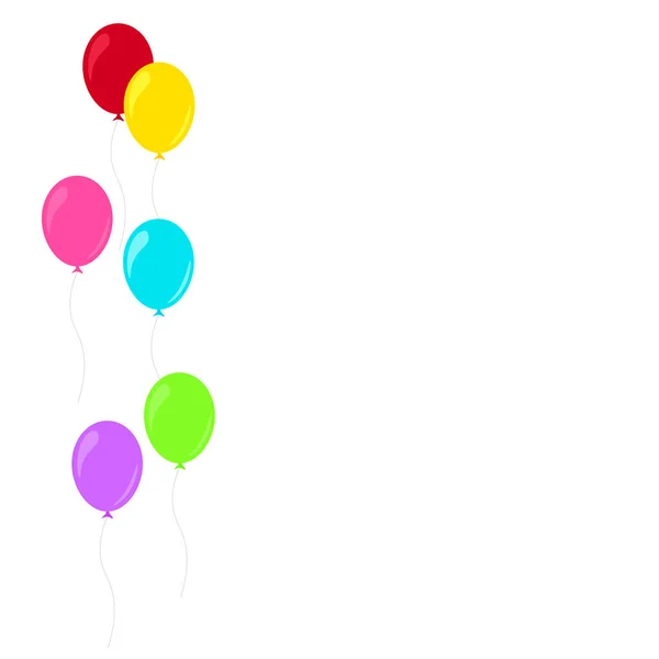 Feliz Festa Aniversário Festa Aniversário Muitos Balões Coloridos Ilustração Vetorial —  Vetores de Stock
