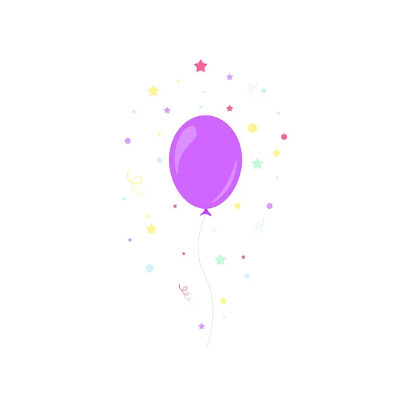 Gelukkige Verjaardag Verjaardagsfeest Vele Kleurrijke Ballonnen Platte Vector Illustratie Iconen — Stockvector