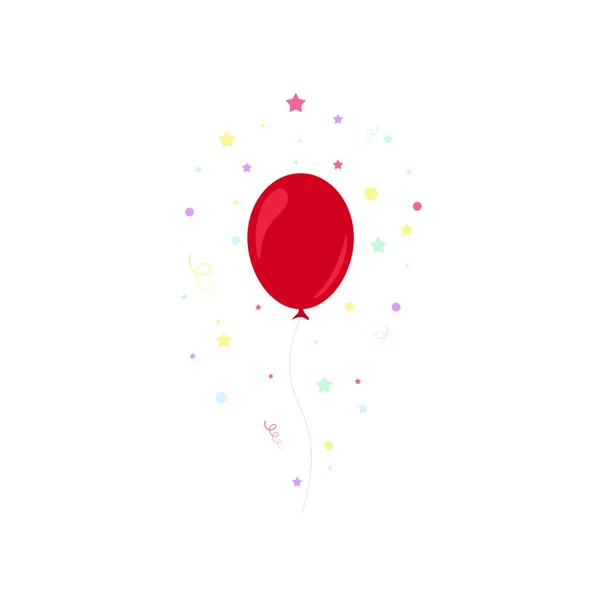 Happy Birthday Feast Birthday Party Many Colorful Balloons Flat Vector — Stock Vector