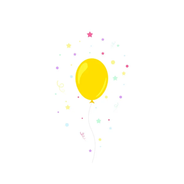 Gelukkige Verjaardag Verjaardagsfeest Vele Kleurrijke Ballonnen Platte Vector Illustratie Iconen — Stockvector