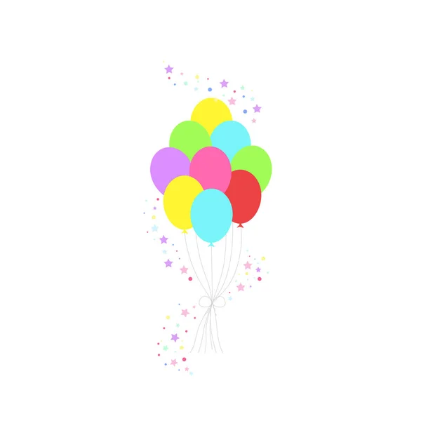 Feliz Festa Aniversário Festa Aniversário Muitos Balões Coloridos Ilustração Vetorial — Vetor de Stock