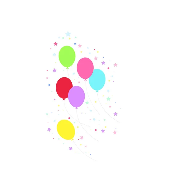 Днем Рождения День Рождения Много Разноцветных Воздушных Шаров Плоские Векторные — стоковый вектор