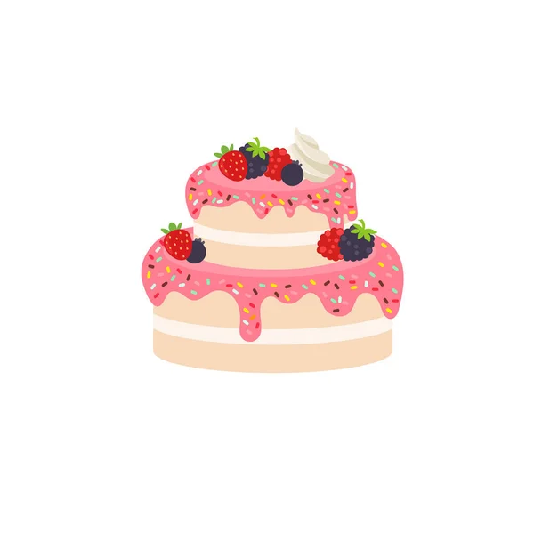 Happy Birthday Party Birthday Cake Box Fruit Cake Celebration Party — Wektor stockowy