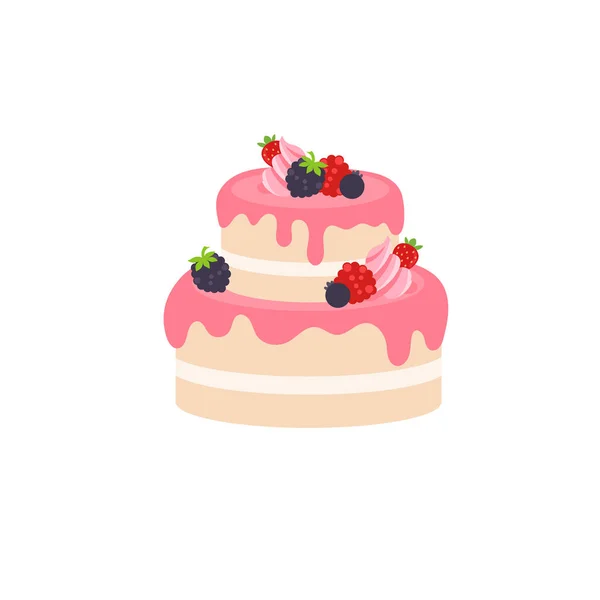 Happy Birthday Party Birthday Cake Box Fruit Cake Celebration Party — Image vectorielle