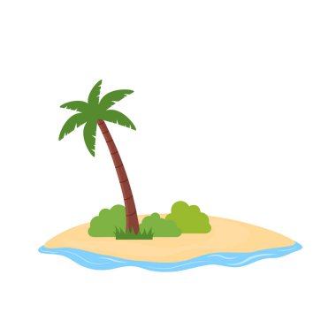 Tatil için egzotik doğal manzara ya da yaz tatili izole edilmiş, dağlı palmiye ağacı cenneti, okyanustaki tropikal ada.