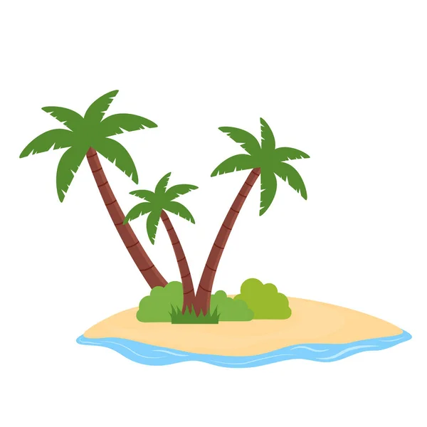 Exotic Natural Landscape Vacation Summer Weekend Holiday Isolated Palm Tree — ストックベクタ