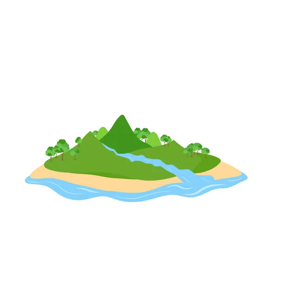 Paisaje Natural Exótico Para Vacaciones Vacaciones Fin Semana Verano Aislado — Vector de stock