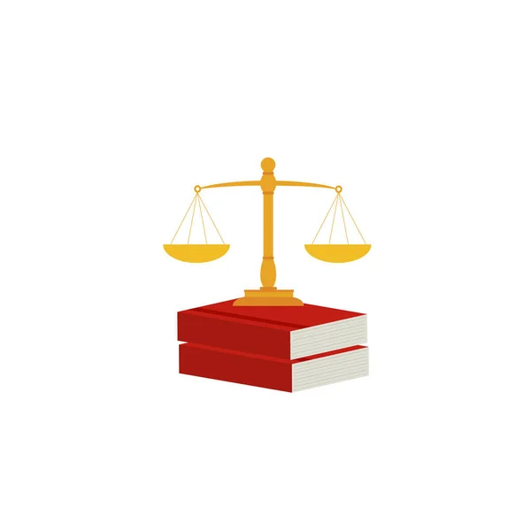 Шкала Правосудия Молоток Судьи Книга Законов Концепция Судебного Решения Требованием — стоковый вектор