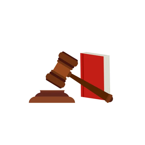 Escala Justicia Martillo Juez Libro Leyes Concepto Fallo Judicial Para — Vector de stock