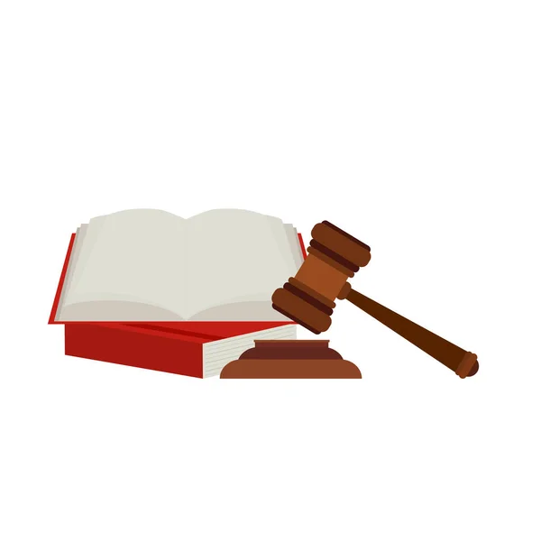 Escala Justicia Martillo Juez Libro Leyes Concepto Fallo Judicial Para — Vector de stock