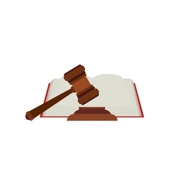 司法规模 法官的锤 法律书籍 法院判决的概念以要求公正和惩罚 — 图库矢量图片