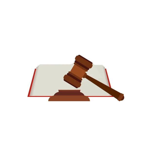 Escala Justicia Martillo Juez Libro Leyes Concepto Fallo Judicial Para — Vector de stock